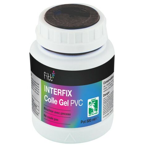 Fitt – Colle gel PVC pour tubes et raccords rigides 250ml – Bouchon de sécurité avec pinceau – Sans THF pour chantiers humides