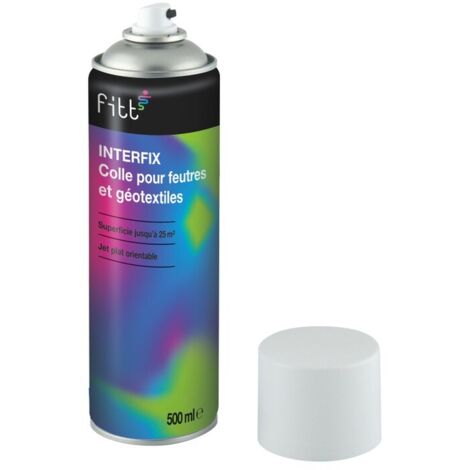 Fitt – Colle aérosol géotextile et feutre 500ml – Application précise sur polystyrène – Collage liner piscine – Surface couverte 25m²