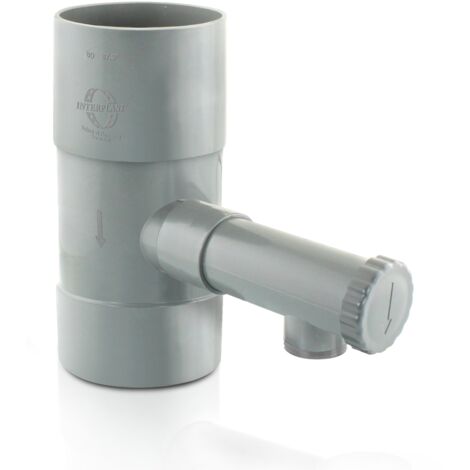 Fitt – Collecteur récupérateur d'eau de pluie pour tuyau Ø50 – Système d'écoulement central – Compatible avec tuyaux Ø50 – Gris RAL 7035