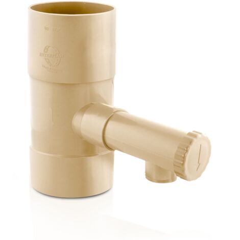 Fitt – Collecteur récupérateur d'eau de pluie pour tuyau Ø50 mm – Sable RAL 1015 – Installation facile – Raccord d'arrosage rapide inclus