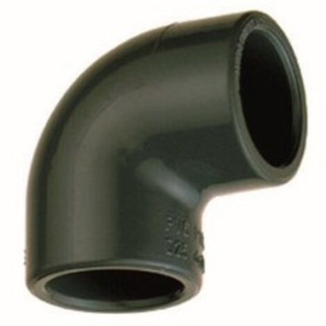 Fitt – Coude PVC pression 90° femelle Ø 50 mm – Raccord d'évacuation PVC – Pression 16 bars – Matière PVC PN16 – Conformité sanitaire ACS