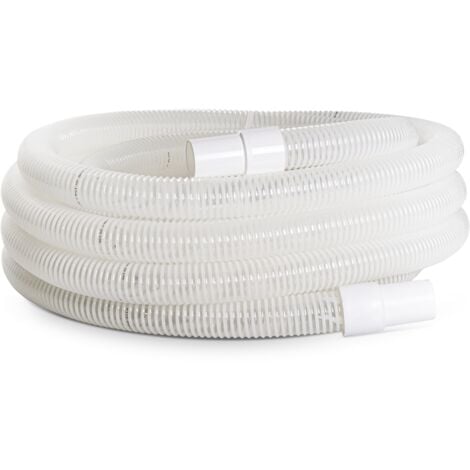SATURNIA 12 m – Tubo Spiralato, Galleggiante per Pulizia della Piscina, con Manicotti Non Removibili, Diametro Interno Raccordo 38 mm, Bianco