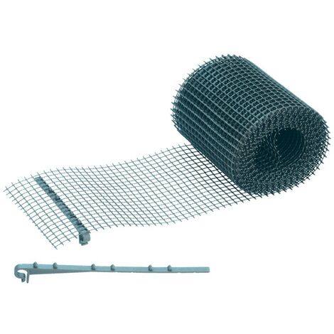 Fitt – Filet de gouttière universel 6m x 16cm – Polypropylène gris – Résistant aux intempéries – Compatible gouttières demi-rondes