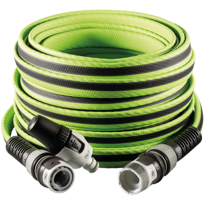 Force 25 m, Tuyau d'arrosage pour Jardin, Léger, Résistant et Compact, pour Usage intensif, avec Lance, couleur Lime, -43% CO2e - Fitt