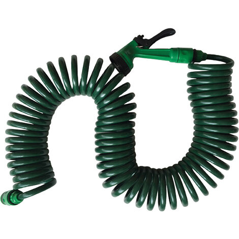 Fitt Manguera espiral verde + pistola multifunción 15 Mt 9803891