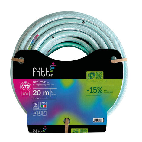 FITT NTS ECO 1/2" (12,5 mm) 20 m - Robuster und Flexibler Gartenschlauch für eine Intensive Nutzung. Leichter und nachhaltig