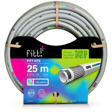 FITT NTS GREY 5/8" (15 mm) 25 m - Tubo per Irrigazione Giardino, Robusto e Malleabile, per Uso Intensivo