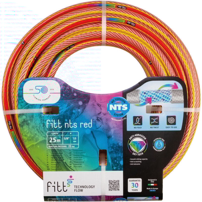 Fitt nts red 1/2' (12,5 mm) 30m, Tuyau d'arrosage de jardin solide et malléable pour une utilisation intensive