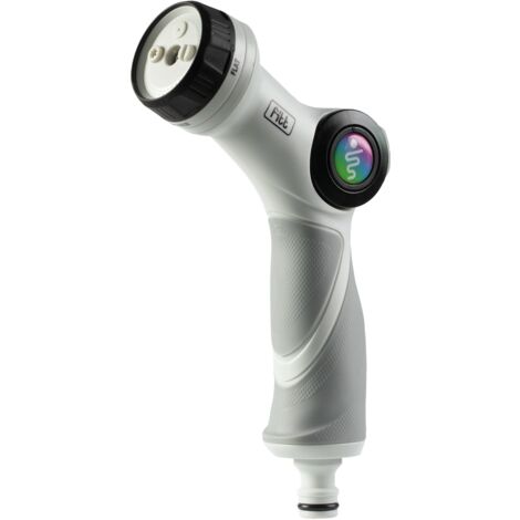 FITT Pistolet Multi-jets pour tuyau d'arrosage avec poignée ergonomique et régulateur de débit. 4 types de jet