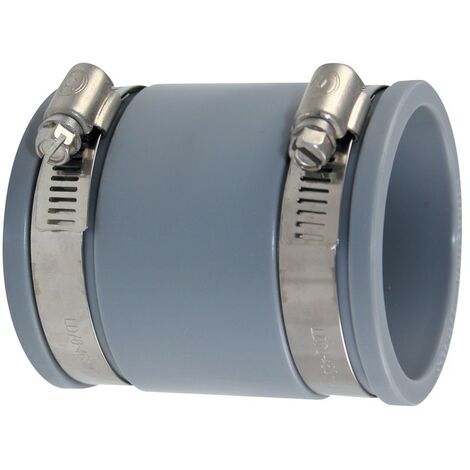 Fitt – Raccord d'évacuation PVC gris 100-112 mm – Assemblage mixte – Compatible PVC, ABS, PE, métal – Installation rapide sans collage