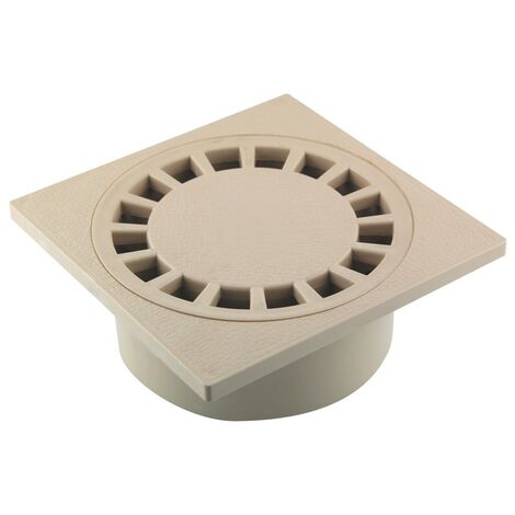 Fitt – Siphon de sol 150x150mm sortie intégrée Ø40/50/63 – Collecte des eaux pluviales – Garde d'eau pour éviter les odeurs