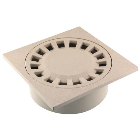 Fitt – Siphon de cour 200x200mm – Sortie intégrée Ø63/80/100 – PVC pour collecte eaux pluviales – Installation verticale recommandée