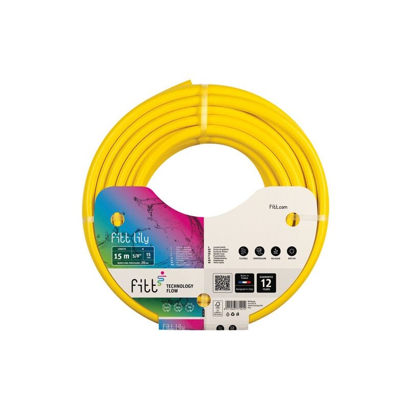 Tuyau lily jaune d 15mm x 25m - Fitt