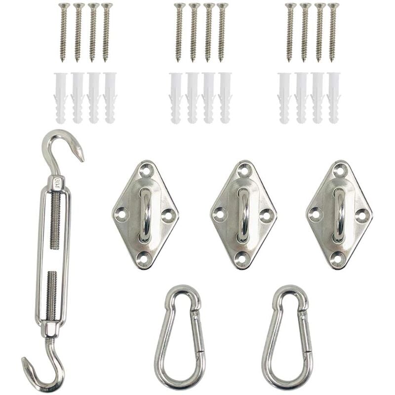 Fittings Accessories Kits For Triangle Sun Sail Shade Awning Canopy Fixing