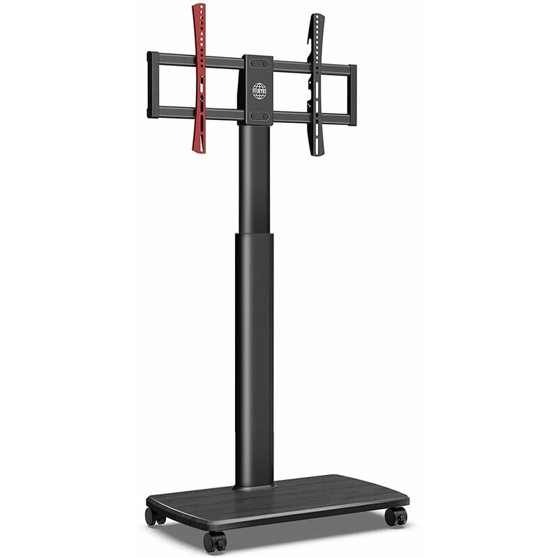 Fitueyes - Chariot tv Mobile avec Socle en Bois Support tv Roulant sur roulettes pour écran de 32 'à 65' Support réglable en Hauteur 40 kg Max vesa