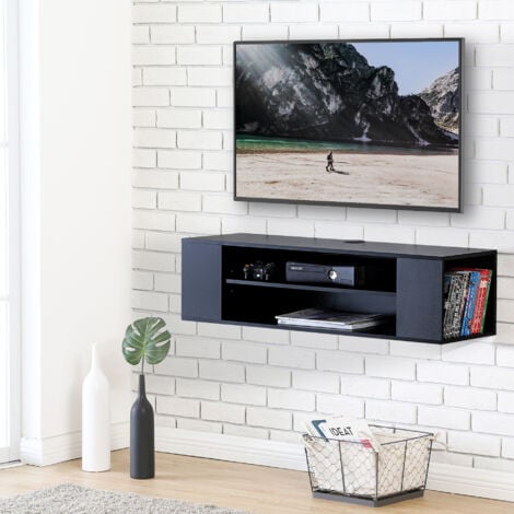 FITUEYES Floating TV Unit Cabinet, Wall Mounted TV Shelf with 4 Storages for Living Room, Entertainment Center