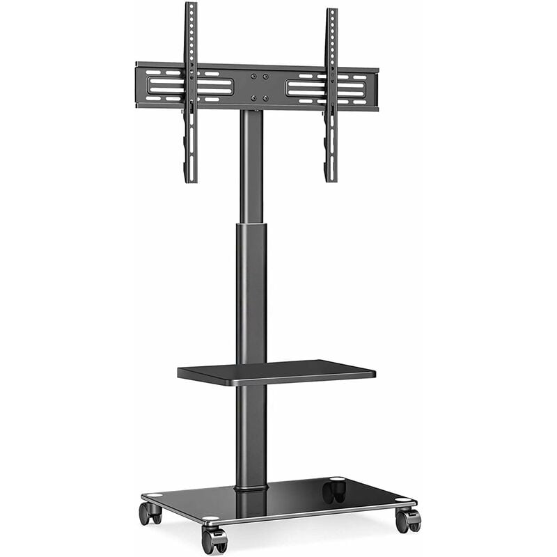 Support tv sur roulettes Support Télé Pied pour Ecran de 32 à 60 Pouces led lcd Plasma Réglable en Hauteur, vesa Max 600 x 400 mm 1 étagère - Fitueyes