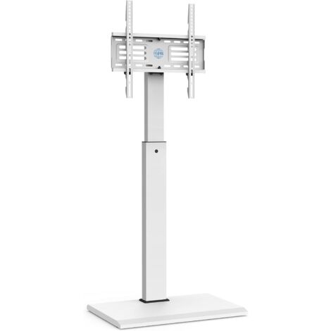 FITUEYES TV Stand Weiss mit Eisenbasis TV Standfuss TV Stnder Fernsehstand hhenverstellbar schwenkbar f¨¹r 26 bis 55 Zoll Flachbildschirm bis zu 40kg Max. VESA 400400 Weiss