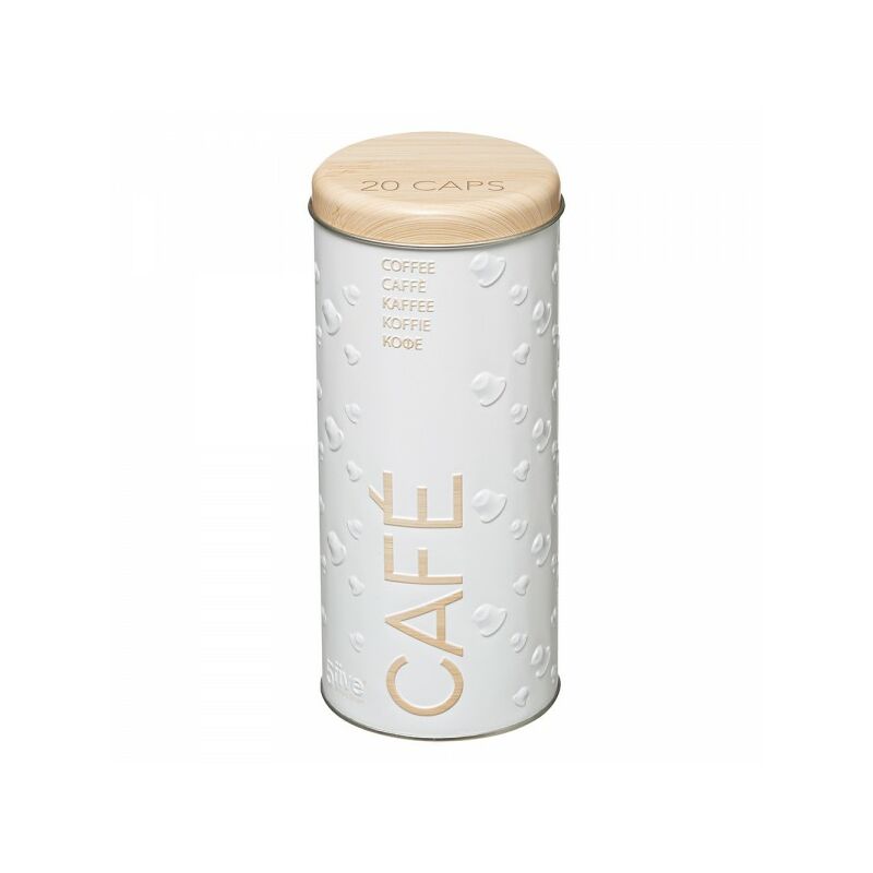 Boîte métallique pour capsules à café mod scandi nature
