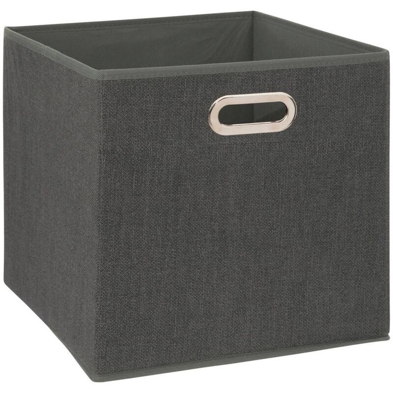 5five Simply Smart - Boîte de Rangement en Tissu pour Étagère 31x31x31cm, Couleur Gris Foncé, Idéale pour Organisation Domestique et Professionnelle