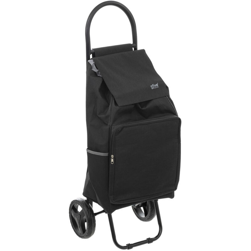 Chariot de courses avec poche isotherme - 51L - Noir - l 34 x p 30 x h 95 cm. - Livraison gratuite