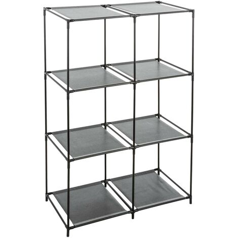 Five – Cube 6 casiers noir en acier – Dimensions 68x34x98 cm – Rangement moderne pour espaces de vie et de travail - 5five