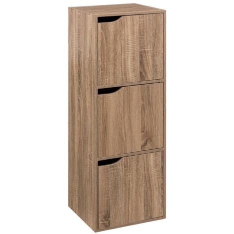 5FIVE SIMPLY SMART FIVE Estantería 3 Cajas 3 con puertas natural, 34,4x32x100,5 cm - Beige