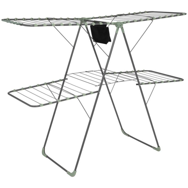 Étendoir à linges 31 mètres "Mojave" en métal - Noir - L 125 x P 60 x H 160 cm - Livraison gratuite