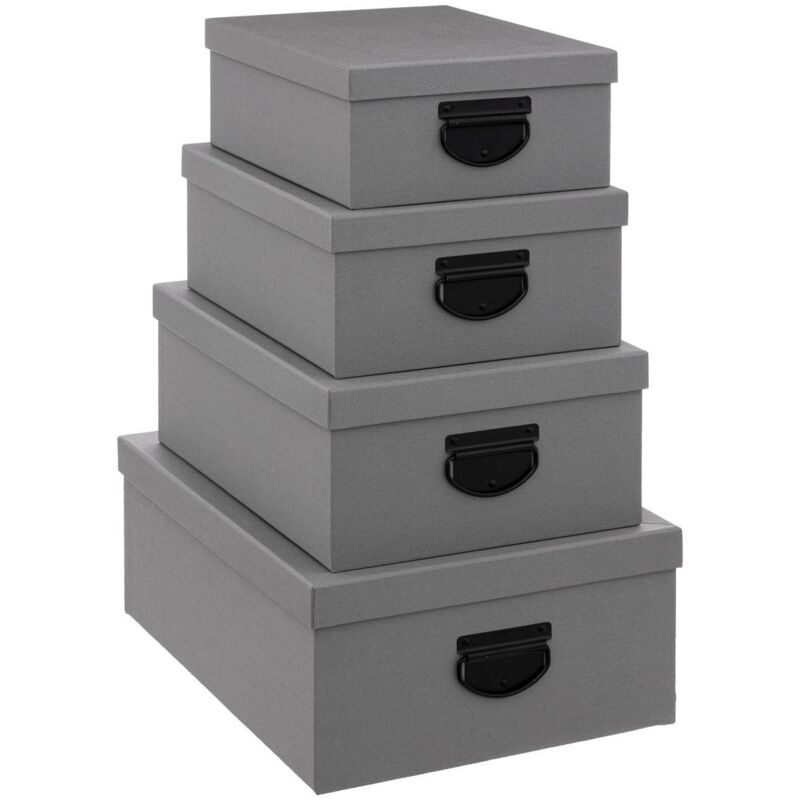 4 boîtes effet jute gris - 5five