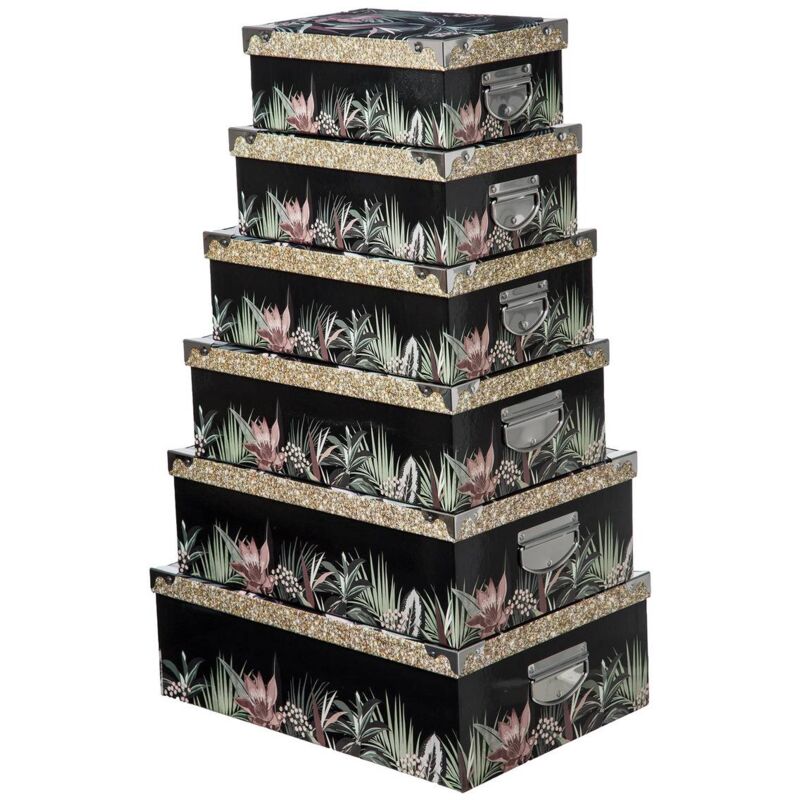 6 boites coins en métal lady jungle - 5five