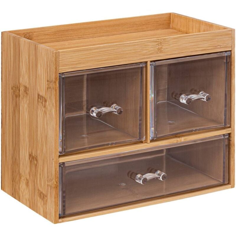 5five Simply Smart - Boîte organiseur 3 tiroirs transparents selena bambou - 5five