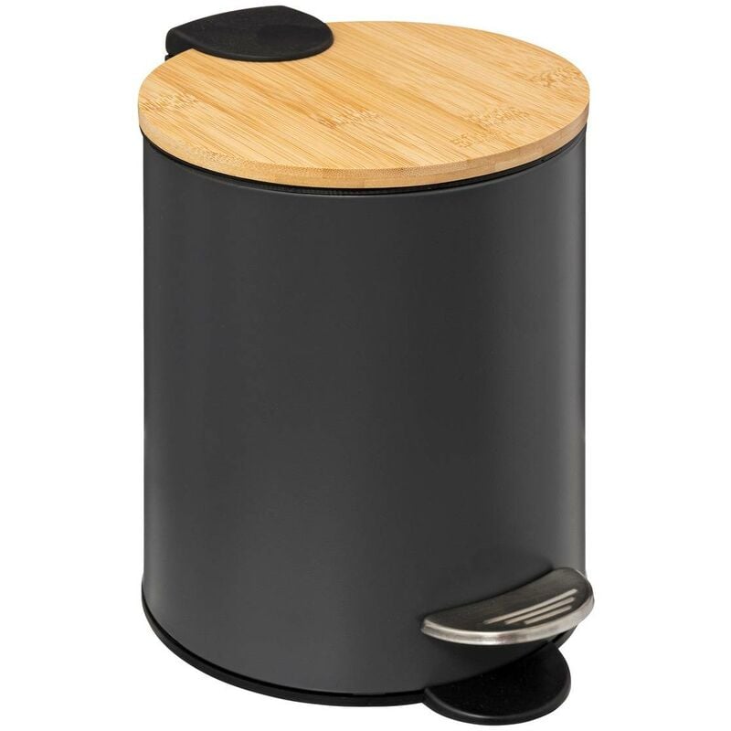 Poubelle soft close 3l trio gris anthracite - 5five