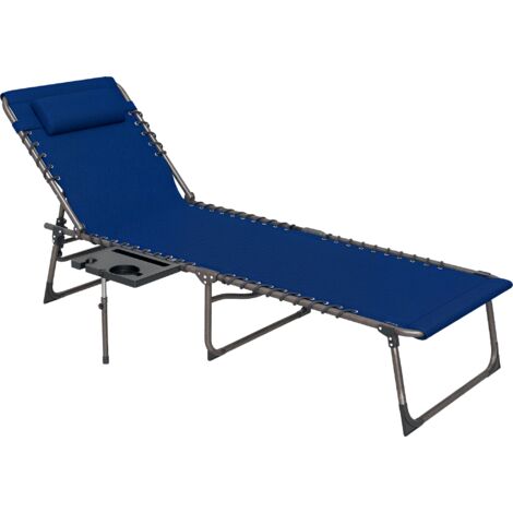 Five-Position Reclining Sun Lounger - Dark Blue