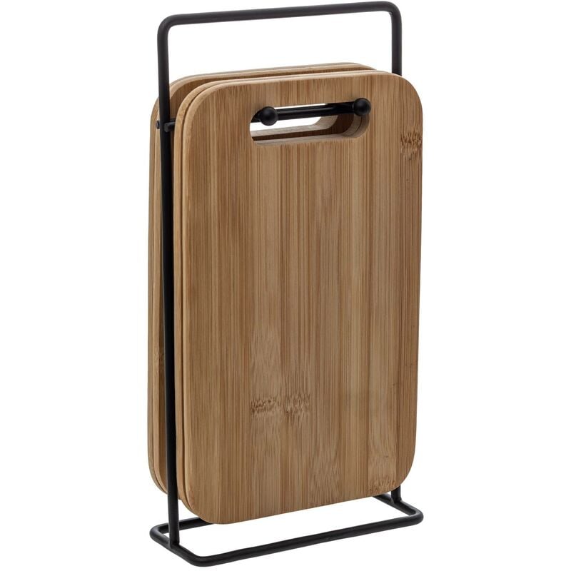 5five Simply Smart - Planches en bambou pour couper sur un support en métal, 4 pièces