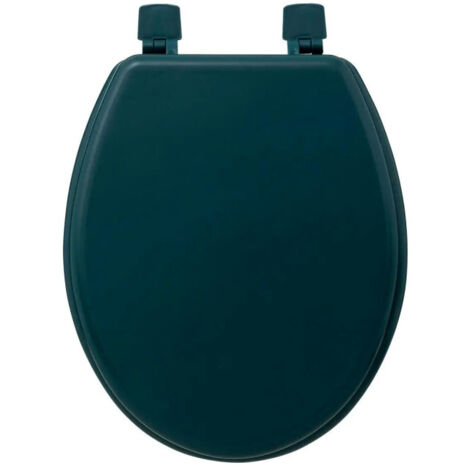 Five Simply Smart – Abattant WC en bois MDF 48cm bleu pétrole – Charnières réglables 13-18cm – Finition luxe pour salle de bain élégante