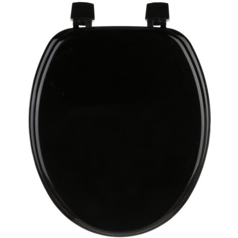 Five Simply Smart – Abattant WC en bois noir 45cm – Charnières réglables 13-18cm – Matériaux 50% bois moulé et 50% MDF – Facile à entretenir