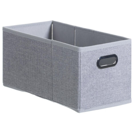 Five Simply Smart – Boîte de rangement pliable 15x31cm en polypropylène et carton – Gris clair – Solution élégante pour organiser votre espace