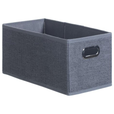 Five Simply Smart – Boîte de rangement pliable 15x31cm en polypropylène et carton – Gris foncé – Solution d'organisation pour espaces réduits