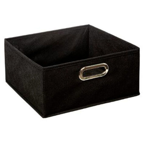 Five Simply Smart – Boîte de rangement pliable 15x31cm – Polypropylène et métal – Design noir élégant – Capacité optimale pour étagères