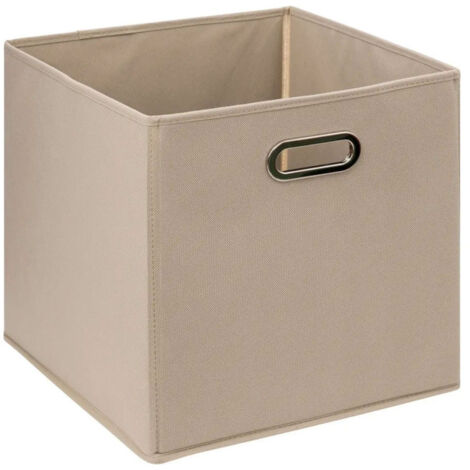 Five Simply Smart – Boîte de rangement pliable lin 31x31cm – Matériaux : polypropylène, métal, carton – Épaisseur 0,2cm – Poids 0,602kg
