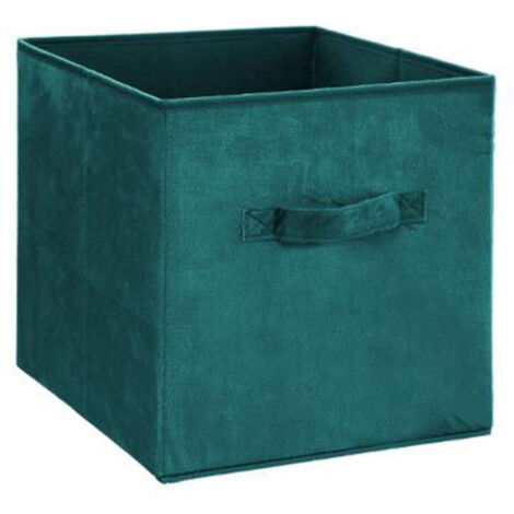 Five Simply Smart – Boîte de rangement velours 31x31cm bleu – Polypropylène et polyester – Facile d'entretien – Design moderne pour intérieur