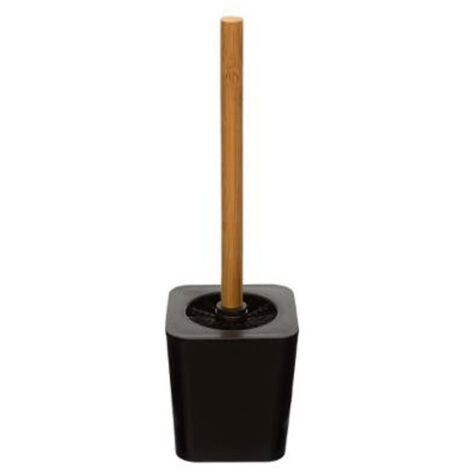 Five Simply Smart – Brosse WC en bambou noir 38 cm – Design moderne – Polystyrène durable – Entretien facile – Pour salle de bain élégante