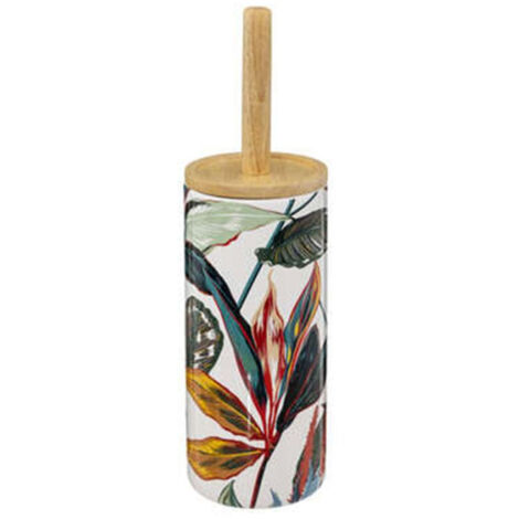 Five Simply Smart – Brosse WC imprimée 'Palawan' 38cm en grès – Motif floral multicolore – Design décoratif pour salle de bain moderne