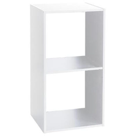 Five Simply Smart – Étagère 2 cases blanche 34cm – Panneaux de particules – Dimensions L. 34,4 x P. 32 x H. 67,6 cm – À monter soi-même