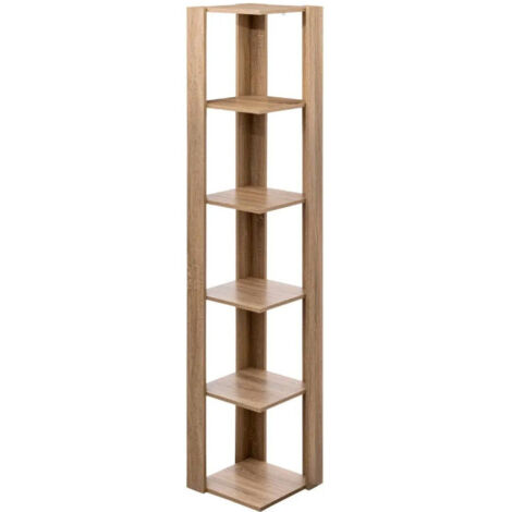 Five Simply Smart – Étagère d'angle 5 niveaux 179cm – Panneaux de particules – Charge maximale 15kg – Design naturel pour optimiser l'espace