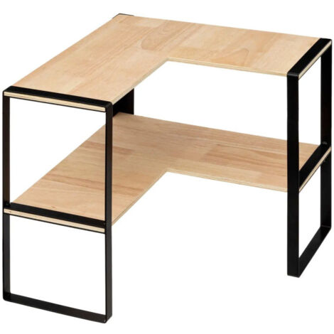 Five Simply Smart – Étagère d'angle de cuisine 40cm – Métal et bois contreplaqué – Dimensions L. 40 x l. 40 x H. 35 cm – Couleur naturel et noir
