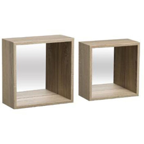Five Simply Smart – Lot de 2 étagères murales 'Fixy' 27cm – MDF naturel – Dimensions L. 27 x l. 12 x H. 27 cm – Décoration moderne et pratique