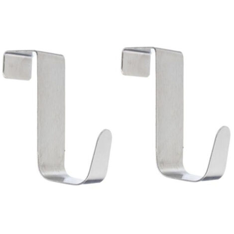 Five Simply Smart – Lot de 2 patères de porte en inox – Crochets 7cm argent – Fixation murale pour manteaux et sacs – Design moderne
