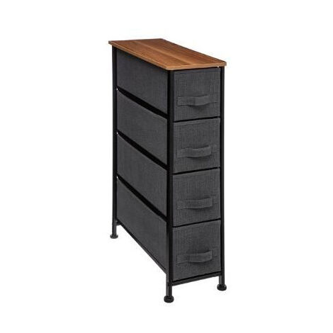 Five Simply Smart – Meuble de rangement 4 tiroirs 75cm gris foncé – Métal et polypropylène – Dimensions L. 20 x P. 48 x H. 75 cm – Montage facile