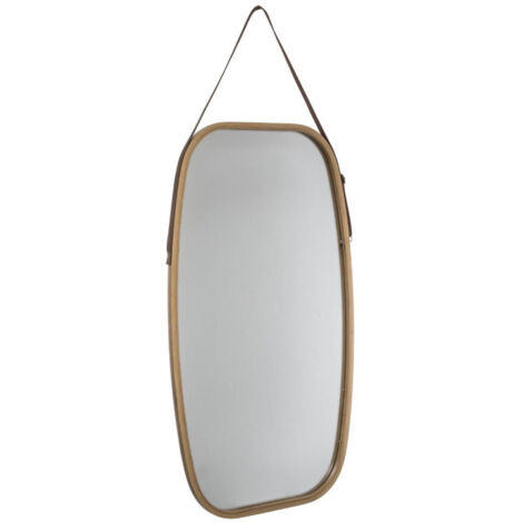 Five Simply Smart – Miroir mural ovale 77cm en bambou naturel – Design élégant et facile à entretenir – Pour intérieur chaleureux